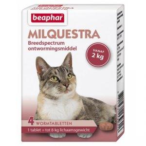 Beaphar Milquestra Ontwormingsmiddel voor de kat (tabletten) 4 tabletten Beaphar Milquestra Ontwormingsmiddel voor de kat (tabletten) 4 tabletten