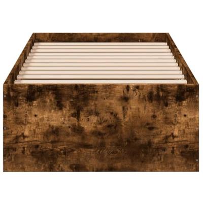 Bedframe bewerkt hout gerookt eikenkleurig 100x200 cm