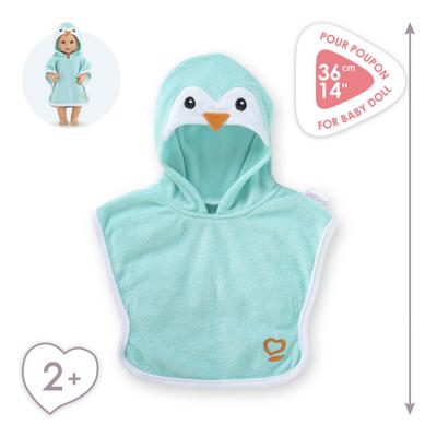 Corolle badcape voor babypop - pinguin, 36cm
