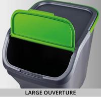 Recycling prullenbak Mondex Stack N' Sort Geel Grijs 25 L Met deksel 40 x 30 x 34 cm - thumbnail