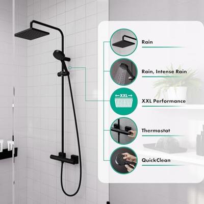 Hansgrohe Regendouche set Vernis Shape Showerpipe 230 1 Jet met Douchethermostaat Mat Zwart