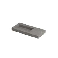 INK Pitch Wastafel Keramische Slab Links met Drain en Front en Side Skirts 1 Kraangat - 1000x450x90 mm - Armani Grey Mat - thumbnail