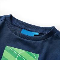 Kindershirt met lange mouwen voetbalveldprint 104 marineblauw - thumbnail