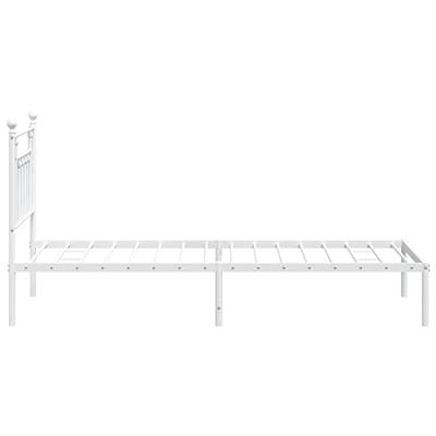 Bedframe met hoofdbord metaal wit 90x190 cm