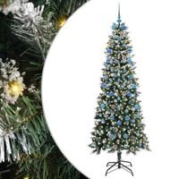 Kunstkerstboom met 300 LED Groen 210 cm PVC en Plastic en Staal - thumbnail