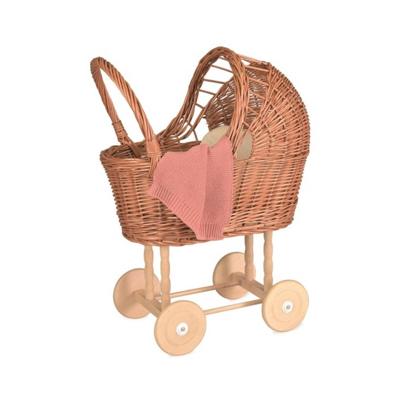 Rieten poppenwagen met rieten kap - Emma Les Petits Rieten poppenwagen met rieten kap - Emma Les Petits