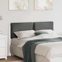 Gestoffeerd hoofdbord met hoofdeinde Wit en Lichtgrijs 160 cm - thumbnail