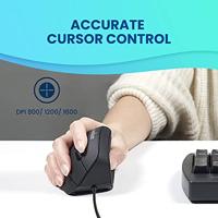 Perixx Vertikal Perimice-515 II Ergonomische muis USB Optisch Zwart 6 Toetsen 1600 dpi Ergonomisch - thumbnail