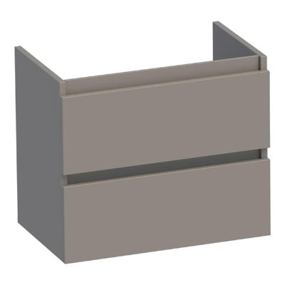 Brauer Joy - Onderkast Ondiep - 60 cm - met 2 Softclose Lades Greeploos en 1 Sifon Uitsparing - Mat Taupe