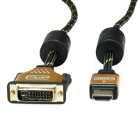 ROLINE GOLD Monitorkabel DVI (24+1) - HDMI, M/M, 7,5 m - thumbnail