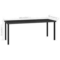 Tuintafel 180x70x73 cm poly rattan zwart - thumbnail