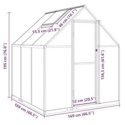 VidaXL Tuinkas met basisframe 169x169x195 cm aluminium groen - thumbnail