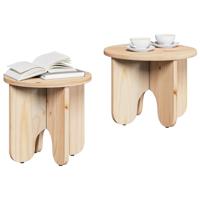 Koffietafel Set 2 pcs Naturel 39.5 x 39.5 x 30 cm - thumbnail