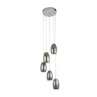 Searchlight 5-lichts vide hanglampCyclone chroom met smoke - 97291-5SM - thumbnail