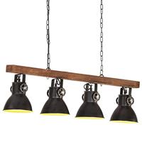 VidaXL Plafondlamp industrieel e27 mangohout zwart - thumbnail