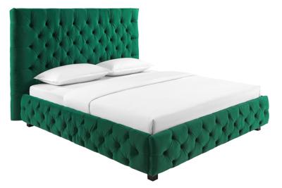 Design bedstee PARIS 180x200cm donkergroen fluweel Chesterfield tweepersoonsbed - 41336