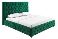 Design bedstee PARIS 180x200cm donkergroen fluweel Chesterfield tweepersoonsbed - 41336 - thumbnail