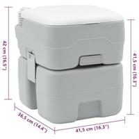 VidaXL Camping toilet grijs en wit 41,5 x 36,5 x 42 cm polyetheen - thumbnail