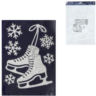 Raamsticker schaatsen 40 cm | 24 stuks