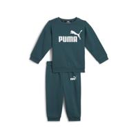 PUMA Minicats Essentials Crew Trainingspak Baby / Peuters Donkergroen Wit - thumbnail