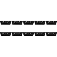 Kantelbare Dubbele Inbouwspot GU10 - Zwart Aluminium - 10-Pack - thumbnail