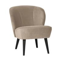 WOOOD Fauteuil 'Sara' Velvet, kleur Khaki - thumbnail