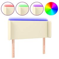 Hoofdbord LED 93x16x78/88 cm kunstleer crèmekleurig - thumbnail