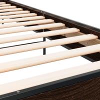 Bedframe bewerkt hout metaal bruin eikenkleur 120x190 cm - thumbnail
