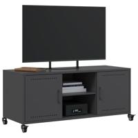 Tv-meubel 100,5x39x43,5 cm staal zwart - thumbnail