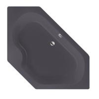 Ligbad Inbouw Xenz Menorca Hoekbad 1-2 Persoons Duobad 145x145x50cm Acryl Antraciet Mat met Poten - thumbnail