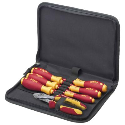 Wiha gereedschapset elektricien gereedschapsset (rood/geel, 7-delig in gereedschapetui)