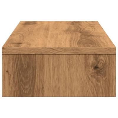 Monitorstandaard verstelbaar 60x24x10,5cm hout artisanaal eiken