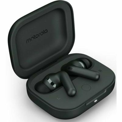 motorola, Buds+ Motorhoofdtelefoon met geluid van Bose, twee dynamische drivers en geluid met optimale resolutie, Dolby Head Tracking en Dolby Atmos, dynamische actieve ruisonderdrukking, zwart