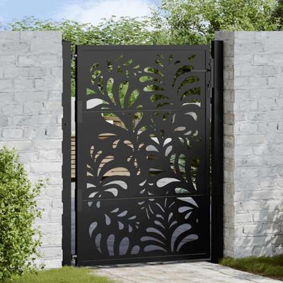 Poort met golfontwerp 100x125 cm staal zwart