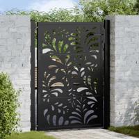 Poort met golfontwerp 100x125 cm staal zwart - thumbnail