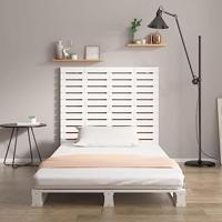 Hoofdbord wandmontage 96x3x91,5 cm massief grenenhout wit - thumbnail