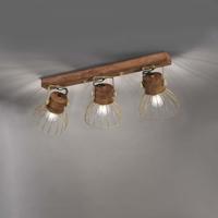 Just Light PlafondlampAlami bruin messing 3-lichts - 11488-60 - thumbnail