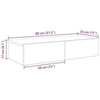 Wandschap met lades 80x33x17 cm bewerkt hout sonoma eikenkleur - thumbnail