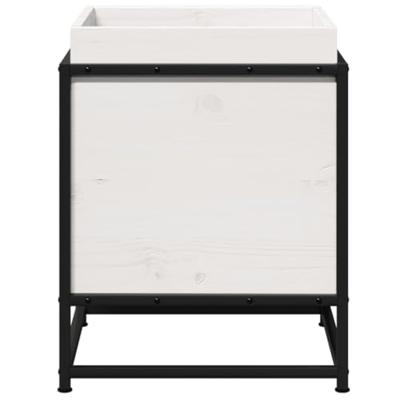 VidaXL Plantenbak 40x40x50 cm massief grenenhout wit