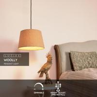 Lucide WOOLLY - Hanglamp - Ø 28 cm - 1xE27 - Okergeel - thumbnail
