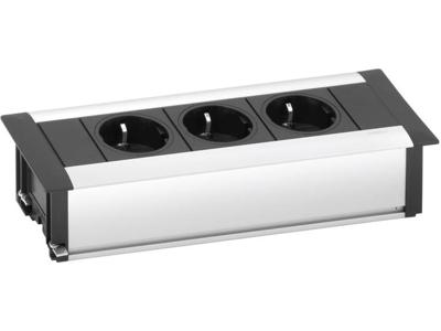 EVOline 159610000900 Stekkerdoos 3-voudig Aluminium, Zwart Randaarde stekker 1 stuk(s)