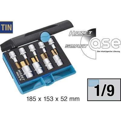 HAZET Dopsleutelbitset 986/9N - 1/2 inch (12,5 mm) vierkant hol - Binnen-zeskant-profiel - 9-delig - 5 - 17