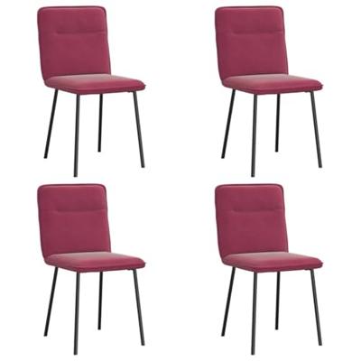 Eetkamerstoelen 4 st fluweel wijnrood Eetkamerstoelen 4 st fluweel wijnrood