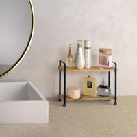 Metaltex York Lava Kruidenrek 2 Etages 8x34x23 cm Acacia Hout/Zwart Metaal - thumbnail