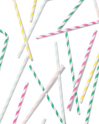 HEMA Papieren rietjes gestreept - 100 stuks