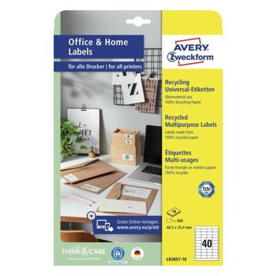 Etiket avery lr3657-10 48.5x25.4 recycle wit 400st Etiket avery lr3657-10 48.5x25.4 recycle wit 400st