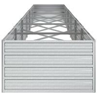 Plantenbak verhoogd 480x80x45 cm gegalvaniseerd staal zilver - thumbnail