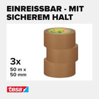 Tesapack paper ecoLogo, ft 50 mm x 50 m, bruin, pak van 3 stuks - thumbnail
