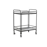 Serveringsvagn DKD Home Decor Zwart Metaal Kristal 60,5 x 40,5 x 75,5 cm - thumbnail