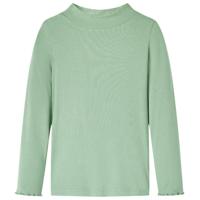 VidaXL Kindershirt met lange mouwen lage col 128 donkermintkleurig - thumbnail